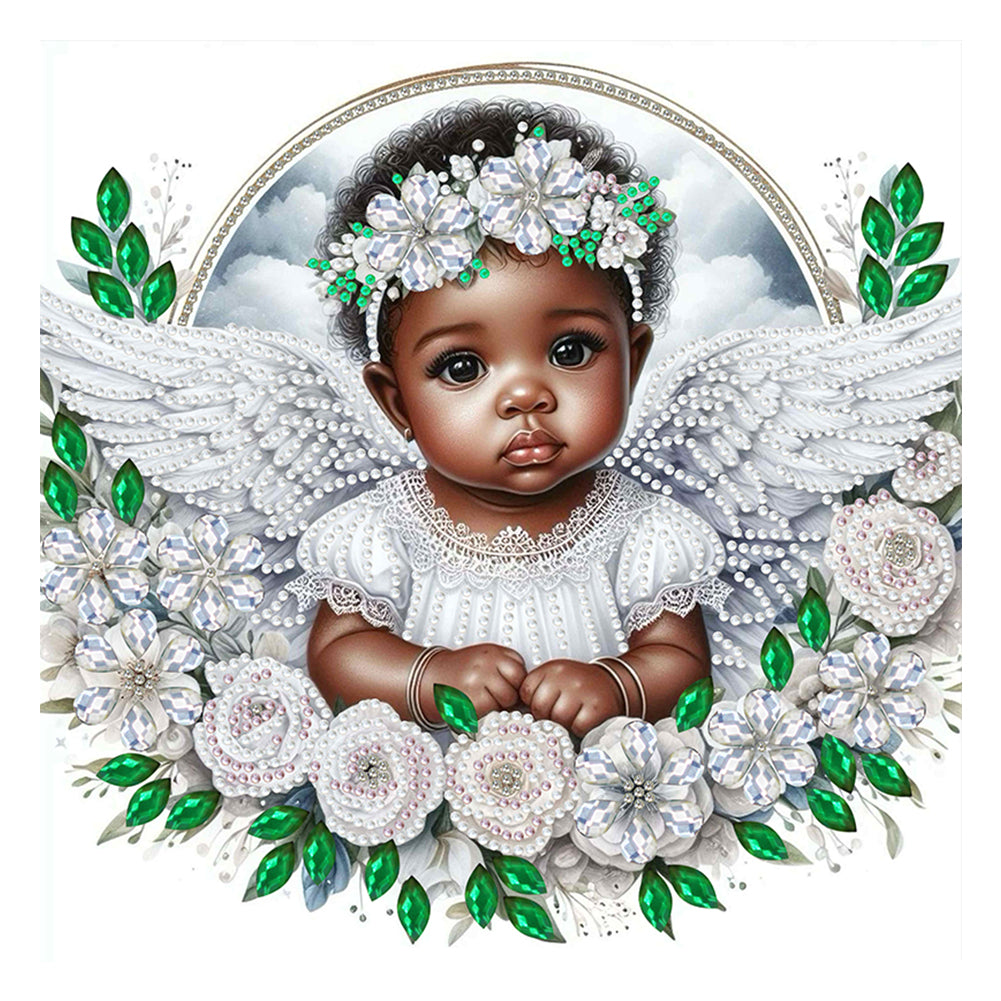 Diamond Painting - Partial Special Shaped - angel child (30*30CM)
