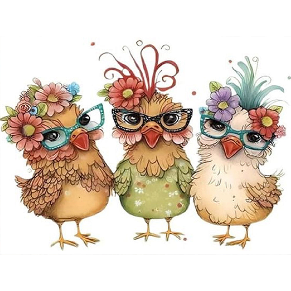 Diamond Painting - Full Round - funny chicken (40*30CM)