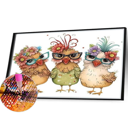 Diamond Painting - Full Round - funny chicken (40*30CM)