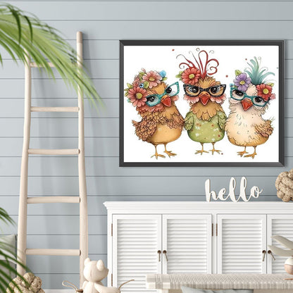 Diamond Painting - Full Round - funny chicken (40*30CM)
