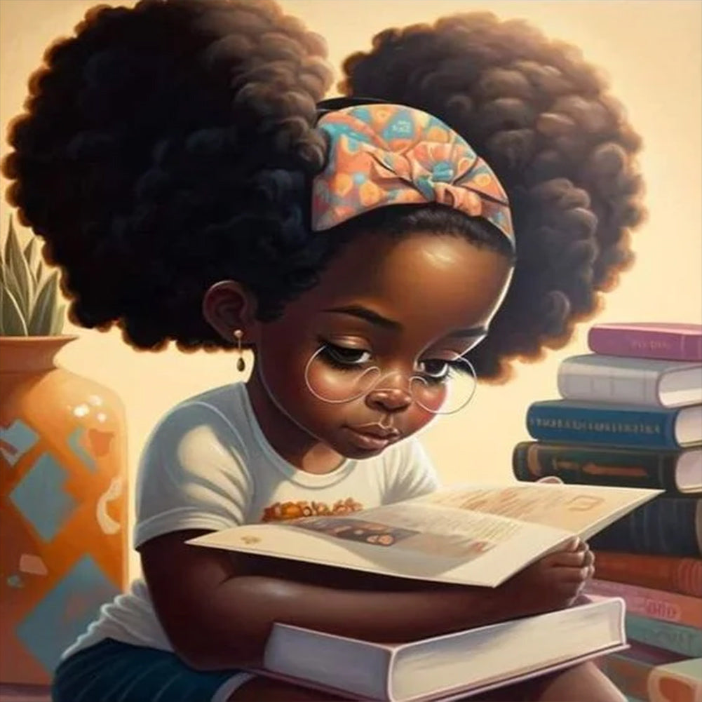 Diamond Painting - Full Round - black girl (30*30CM)