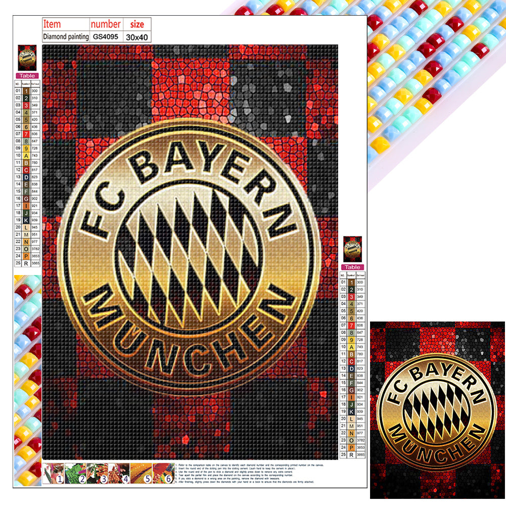 Diamond Painting - Full Square - bayern munich football club logo (30*40CM)