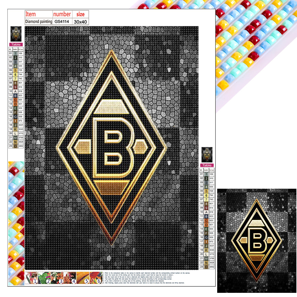 Diamond Painting - Full Square - Monchenglatbach logo (30*40CM)