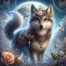Load image into Gallery viewer, Diamond Painting - Full Round - moonlight flower wolf (30*30CM)
