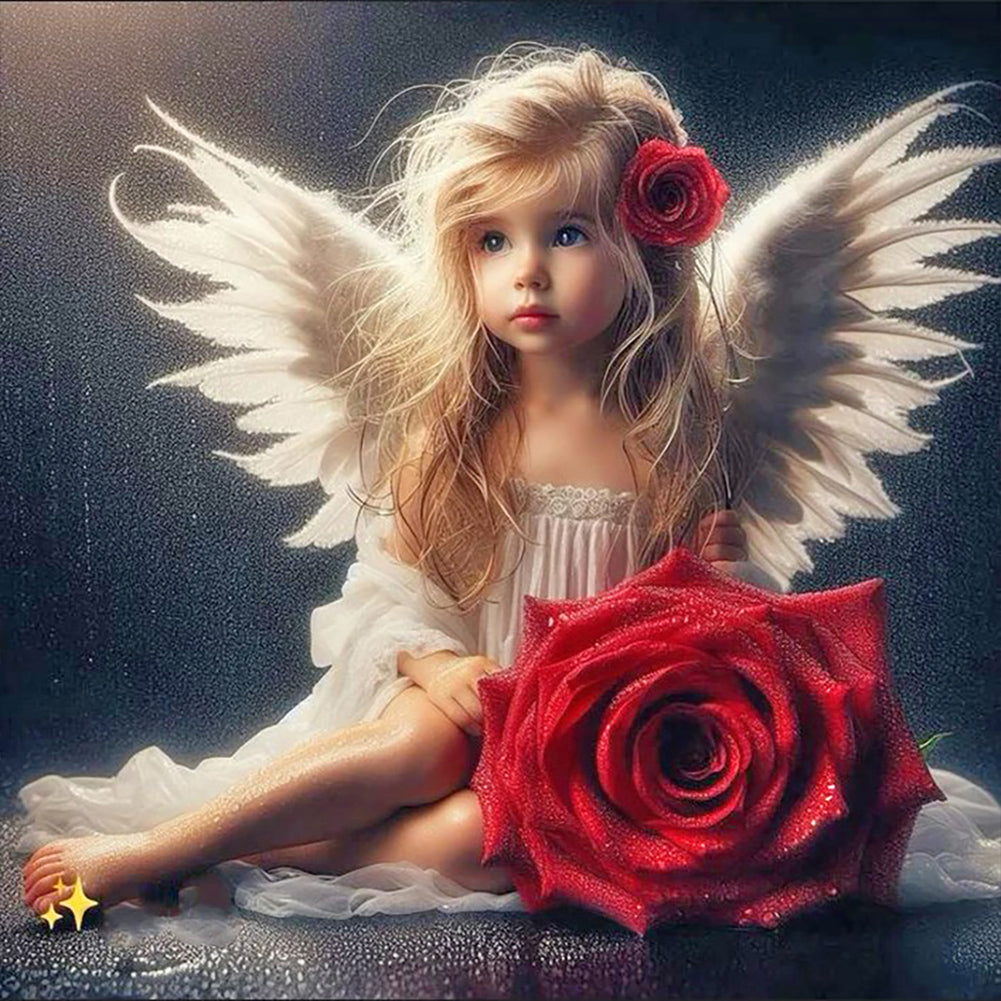 Diamond Painting - Full Round - angel girl (30*30CM)
