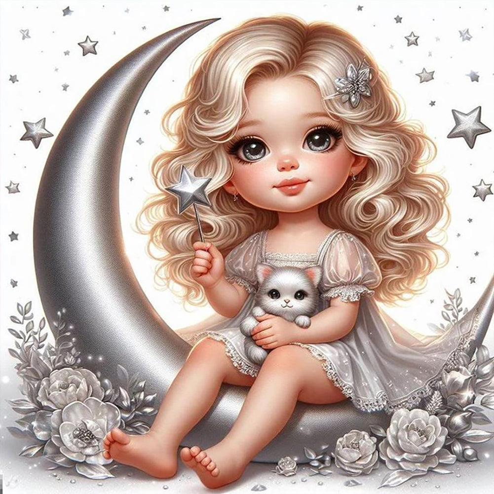 Diamond Painting - Full Round - angel girl (30*30CM)