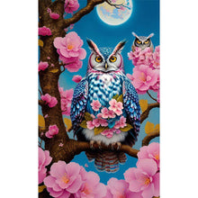 Load image into Gallery viewer, AB Diamond Painting - Full Round - Owl on flower branch (40*60CM)
