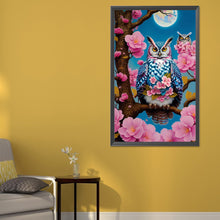 Load image into Gallery viewer, AB Diamond Painting - Full Round - Owl on flower branch (40*60CM)

