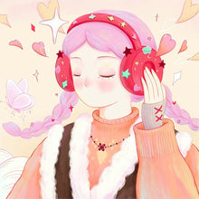 Load image into Gallery viewer, AB Diamond Painting - Full Round - girl wearing headphones (40*40CM)
