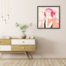 Load image into Gallery viewer, AB Diamond Painting - Full Round - girl wearing headphones (40*40CM)
