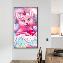 Load image into Gallery viewer, AB Diamond Painting - Full Round - cake kitten (40*70CM)
