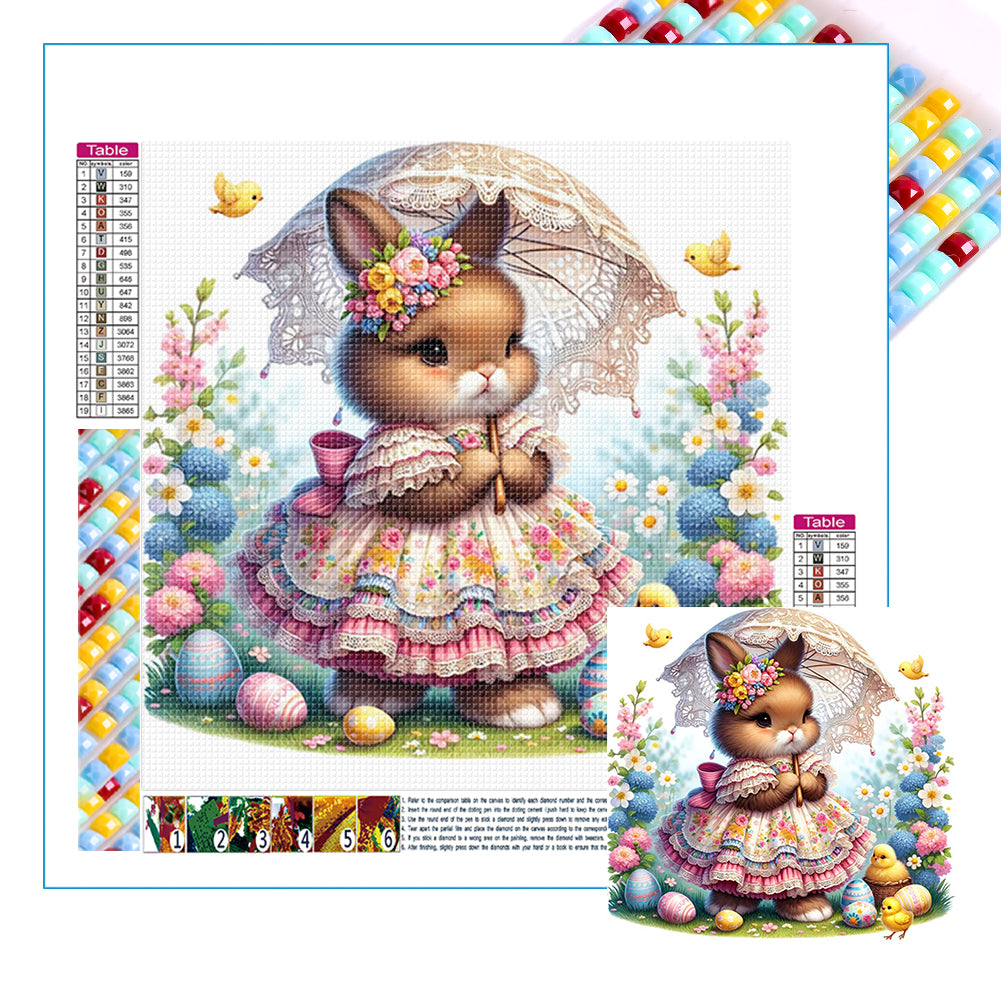 Diamond Painting - Full Square - spring garden rabbit (40*40CM)
