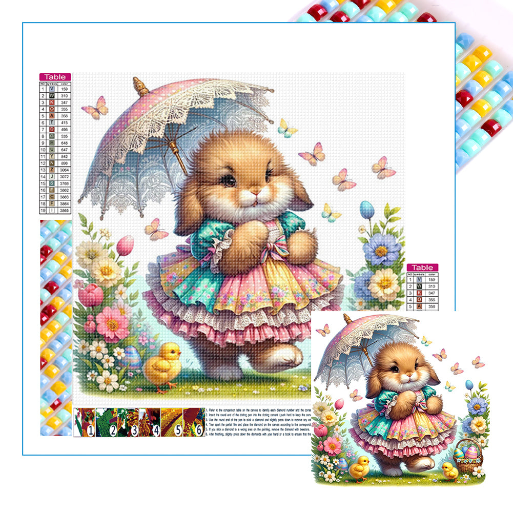 Diamond Painting - Full Square - spring garden rabbit (40*40CM)