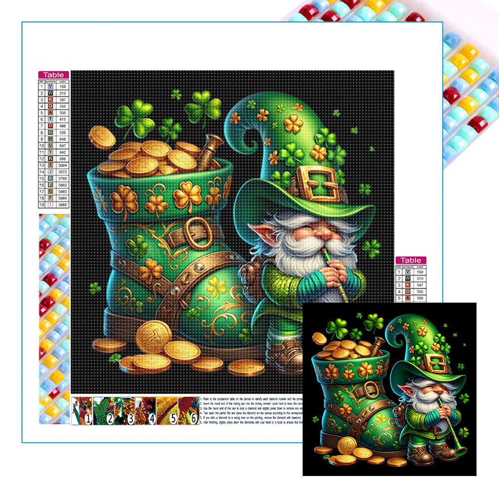 Diamond Painting - Full Square - St. Patrick's Day Gnome (40*40CM)