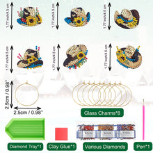 Load image into Gallery viewer, 6 Pcs Hat Diamond Painting Kit Wine Glass Recognizer Pendant Wine Glass Marker
