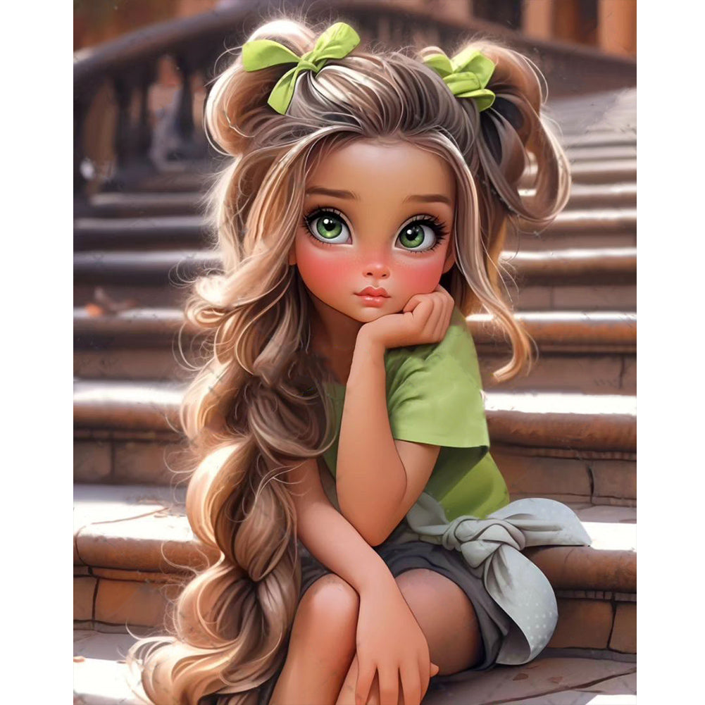 Diamond Painting - Full Round - girl (40*50CM)