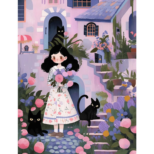 AB Diamond Painting - Full Round - little girl (50*60CM)