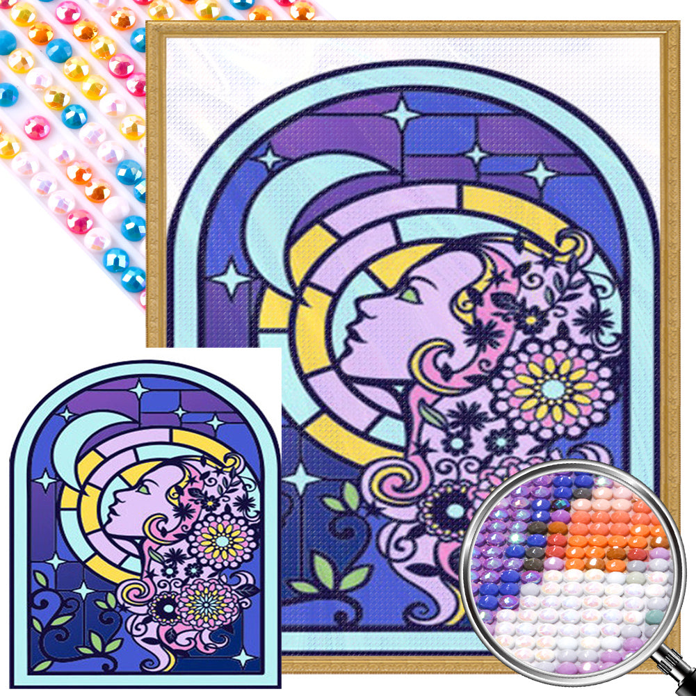 AB Diamond Painting - Full Round - glass art window grilles (40*50CM)