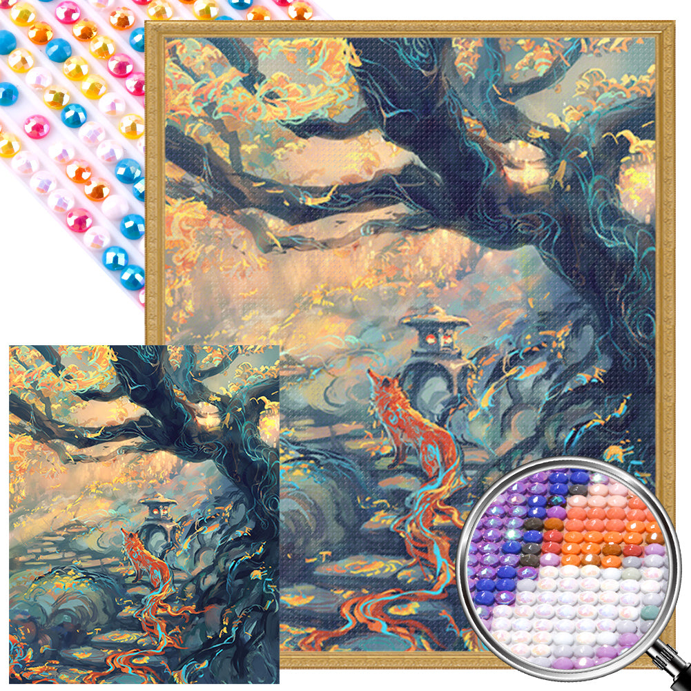 AB Diamond Painting - Full Round - Wonderful scenery in the woods (40*50CM)