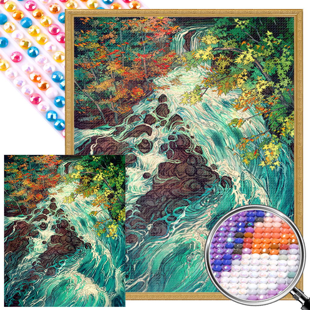 AB Diamond Painting - Full Round - Wonderful scenery in the woods (40*50CM)