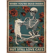 Load image into Gallery viewer, Diamond Painting - Full Round - Love Cat Skeleton (30*40CM)
