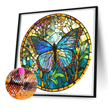 Load image into Gallery viewer, Diamond Painting - Full Round - butterfly stained glass (30*30CM)

