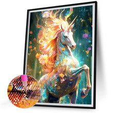 Load image into Gallery viewer, Diamond Painting - Full Round - Flowers and Unicorns in the Forest (30*40CM)
