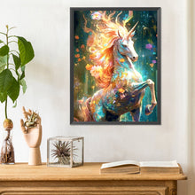 Load image into Gallery viewer, Diamond Painting - Full Round - Flowers and Unicorns in the Forest (30*40CM)
