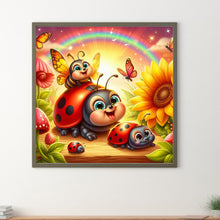 Load image into Gallery viewer, Diamond Painting - Full Round - Seven-spotted ladybug on flower bush (30*30CM)
