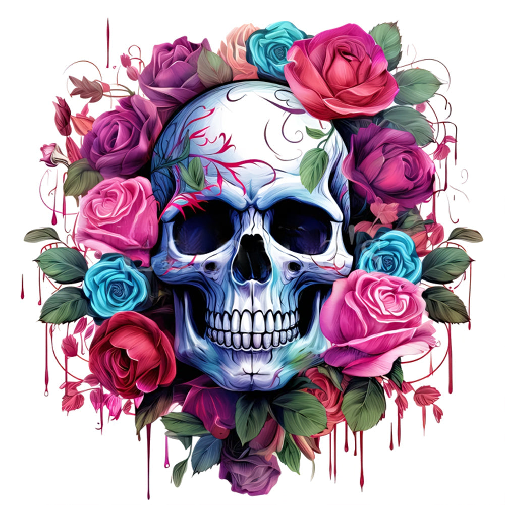 Diamond Painting - Full Round - rose skull (30*30CM)