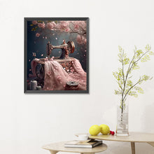 Load image into Gallery viewer, Diamond Painting - Full Round - Sewing under the cherry blossoms (30*35CM)
