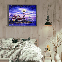 Load image into Gallery viewer, Diamond Painting - Full Round - Crossing the sea lighthouse (40*30CM)
