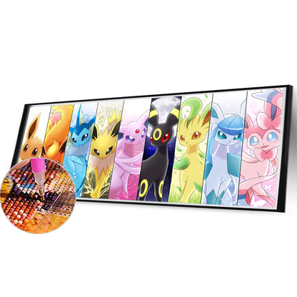 Diamond Painting - Full Round - Pokemon evolution (100*40CM)