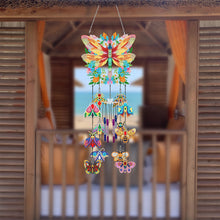 Load image into Gallery viewer, Double Side Wind Chime Diamond Art Hanging Pendant Home Decor (Wreath Butterfly)
