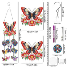 Load image into Gallery viewer, Double Side Wind Chime Diamond Art Hanging Pendant Home Decor (Flower Butterfly)
