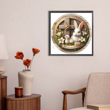Load image into Gallery viewer, Diamond Painting - Full Round - Easter Blessing Bunny and Chick on Cross with Lily Christian Easter (30*30CM)
