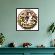 Load image into Gallery viewer, Diamond Painting - Full Round - Easter Blessing Bunny and Chick on Cross with Lily Christian Easter (30*30CM)
