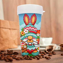 Load image into Gallery viewer, Easter 470ML Travel Diamond Painting Art Cup BPA Free With Lid (Flower Gnome)
