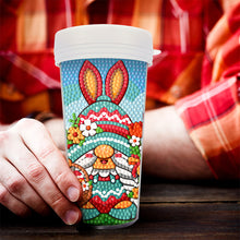 Load image into Gallery viewer, Easter 470ML Travel Diamond Painting Art Cup BPA Free With Lid (Flower Gnome)
