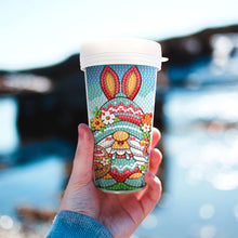 Load image into Gallery viewer, Easter 470ML Travel Diamond Painting Art Cup BPA Free With Lid (Flower Gnome)
