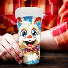 Load image into Gallery viewer, Easter 470ML Travel Diamond Painting Art Cup BPA Free With Lid (Cute Rabbit)
