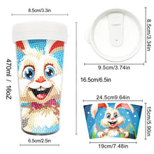 Load image into Gallery viewer, Easter 470ML Travel Diamond Painting Art Cup BPA Free With Lid (Cute Rabbit)
