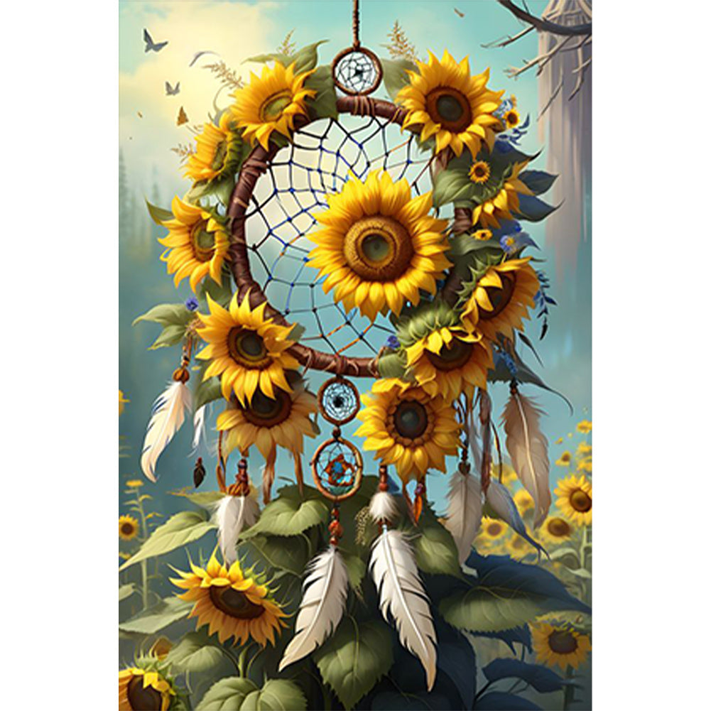 Diamond Painting - Full Round - Sunflower Dream Catcher (30*45CM)