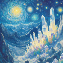 Load image into Gallery viewer, Diamond Painting - Full Round - Crystal Mountain under the Moon (30*30CM)
