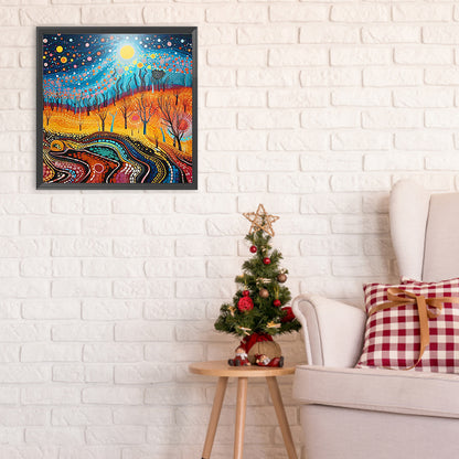 Diamond Painting - Full Round - Road under the moon (30*30CM)