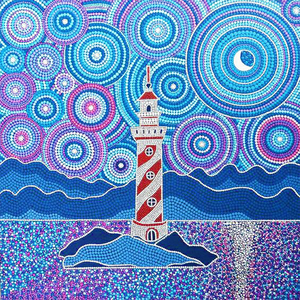 Diamond Painting - Full Round - island lighthouse (30*30CM)