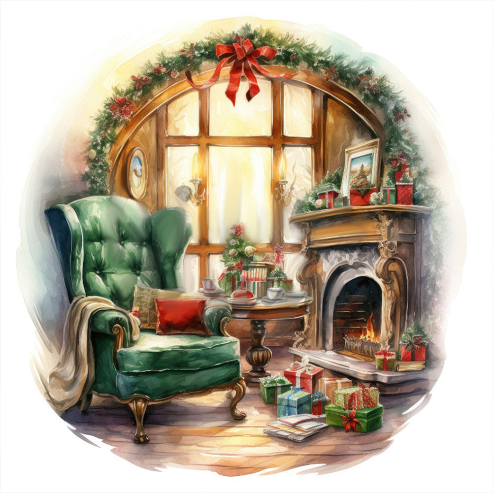 Diamond Painting - Full Round - round window green sofa (30*30CM)