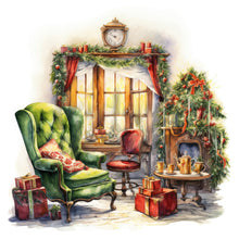 Load image into Gallery viewer, Diamond Painting - Full Round - Floor-to-ceiling green sofa (30*30CM)
