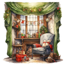 Load image into Gallery viewer, Diamond Painting - Full Round - green curtain sofa (30*30CM)
