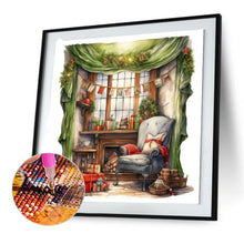 Load image into Gallery viewer, Diamond Painting - Full Round - green curtain sofa (30*30CM)
